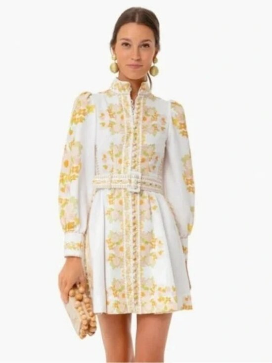 NWT - Beulah Leila Floral Retro Dress, Belted, Button Up Tuckernuck Exclusive - Picture 3 of 13